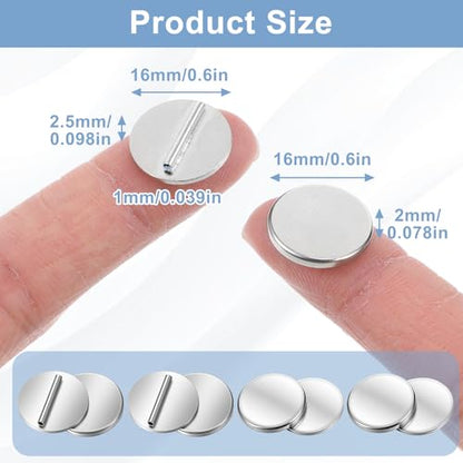 Hecila 4 Pairs Mini Magnetic Pin Brooch Converters Magnetic Clasps Metal Clothing Magnets Buckle Almost Invisible Magnets Pins Converter Lapel Pin Holder for Hijab Scarf Shawls Thin Fabric