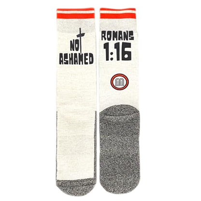 Bible Verse Socks for Women - Christian Crew Socks | Inspirational and Comfortable, Easter Gift Idea - color: Not Ashamed - Romans 1:16