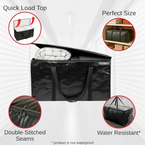 BAG-THAT! 10 - Pack Heavy Duty Large Moving Bag with Strong Zipper and Comfortable Handles Durable & Sturdy Large Storage Bags Totes Bins Packing Moving Boxes College Supplies for Packing - size: 10 Pack
