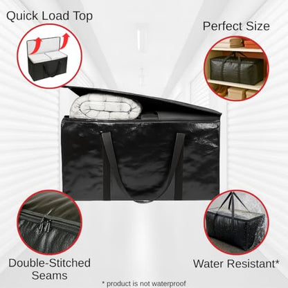 BAG-THAT! 10 - Pack Heavy Duty Large Moving Bag with Strong Zipper and Comfortable Handles Durable & Sturdy Large Storage Bags Totes Bins Packing Moving Boxes College Supplies for Packing - size: 10 Pack