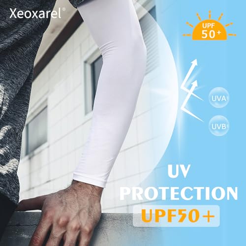 Xeoxarel Arm Sleeves for Men & Women (Available in 4 Pairs/12 Pairs) - color: 2 Pairs Black Arm Sleeve, 2 Pairs White Arm Sleeve