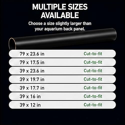 Black Aquarium Background Film, 79"x23.6" in, Static Cling Fish Tank | PVC Static Cling Backdrop, No Glue, No Residue, Removable, Reusable, Easy Install for Fish Tanks - size: 79"x23.6"in