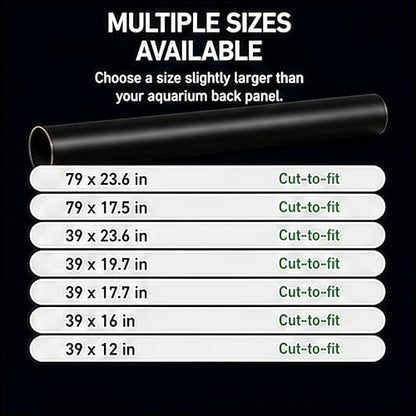 Black Aquarium Background Film, 79"x23.6" in, Static Cling Fish Tank | PVC Static Cling Backdrop, No Glue, No Residue, Removable, Reusable, Easy Install for Fish Tanks - size: 79"x23.6"in