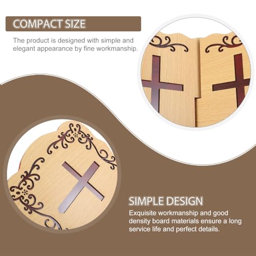 Operitacx Wooden Quran Stand, Traditional Foldable Rehal Rihal Book Holder for Reading Holy Books, Simple Prayer Display Stand for Mosque & Home Study, Religious for Eid Ramadan