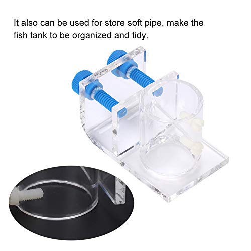 2 PCS Acrylic Aquarium Pipe Clip Clamp Holder, Transparent Acrylic Water Tube Soft Pipe Fixture for Fish Tank Aquarium Holding Doing Pump Soft Hose (Single Hole) - size: Single Hole