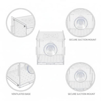 Aquarium Isolation Box, Clear Acrylic Internal Tank Divider for Fry and Small Fish, 3.1 x 3.1 x 3.1 Inch (1 PC)