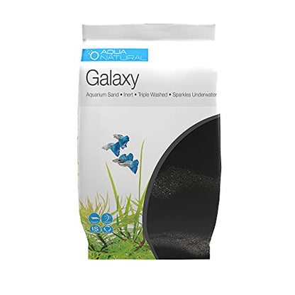 Aqua Natural Galaxy Sand 20lb Substrate for aquascaping, Aquariums, vivariums and terrariums, Black