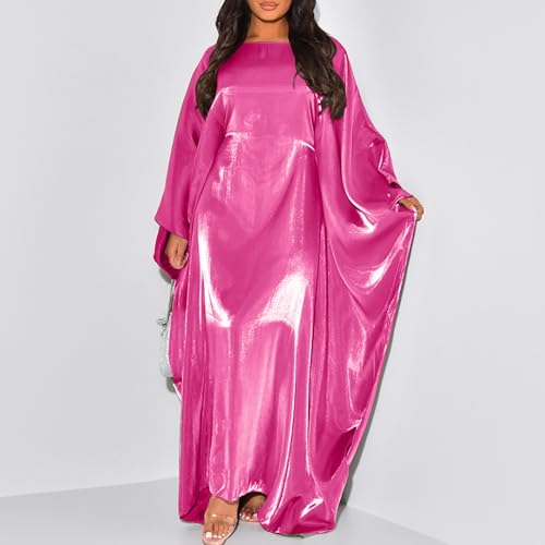 Muslim Dress Women One-Piece Prayer Dress Long Robe Long Sleeve Maxi Kaftan Dresses Islamic Clothes Set - color: Red