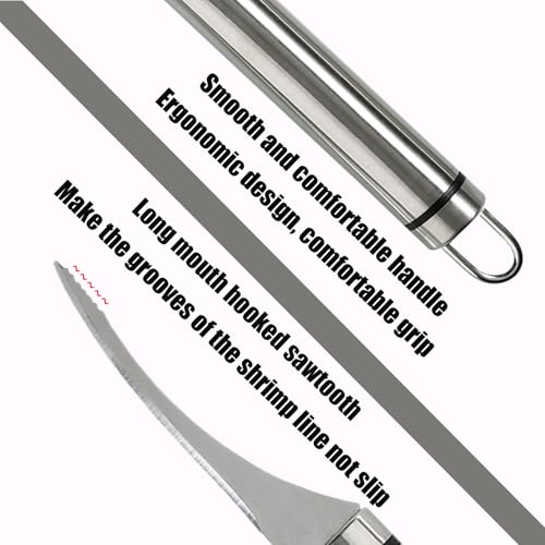 2 PCS Shrimp Deveiner Tool and Shrimp Peeler,Stainless Shrimp Knife ShrimpThread Knife Shrimp Deveining Tool，Easy to Use Shrimp Deveiner
