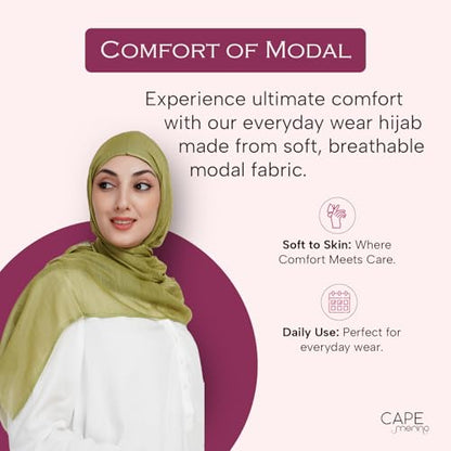 Soft Hijab Scarf 100% Modal | Lightweight | Breathable For Women - color: Mint Green