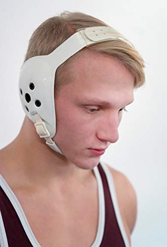 Matman Wrestling Headgear Adult Ear Guard Halo BJJ Grappling Head Guard - color: White