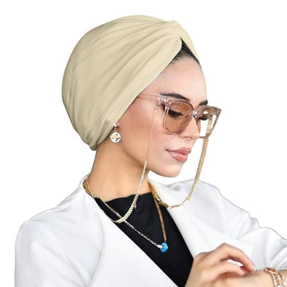 para life Knot Turbans for Women, Breathable Instant Turban|Standard Size Cotton|Pre-tied Scarf, Hijab Cap&Undercap - color: Blonde