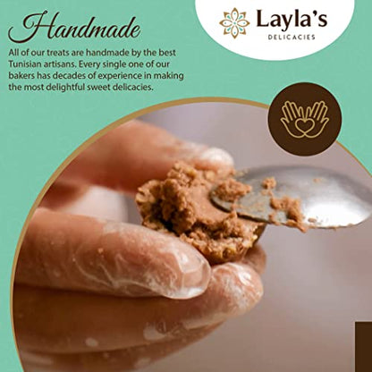 Layla’s Delicacies Mediterranean Special Occasion Gift Box - Handmade Healthy Mixed Nutty Flavors Pastries - Halal, Vegetarian, Gluten Free - 46 Bite-Size Treats - color: Special Occasion Gift Box, size: 46 Count (Pack of 1)