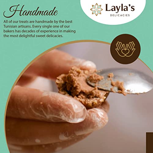 Layla’s Delicacies Mediterranean Special Occasion Gift Box - Handmade Healthy Mixed Nutty Flavors Pastries - Halal, Vegetarian, Gluten Free - 14 Bite-Size Treats - color: Special Occasion Gift Box, size: 14 Count (Pack of 1)