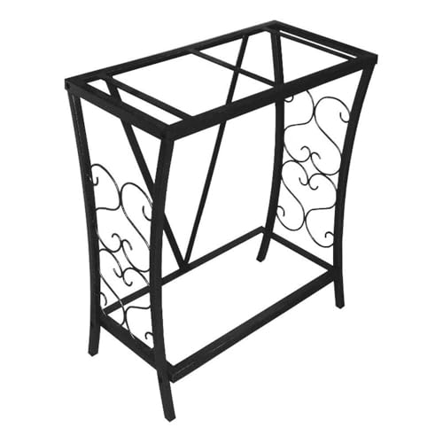Pemberly Row 20 Gallon Steel Aquarium Stand, Black Powder-Coated Finish, Moisture-Resistant, Traditional Scroll Design, Durable Tank Holder for Home or Office, Supports Up to 200 lbs