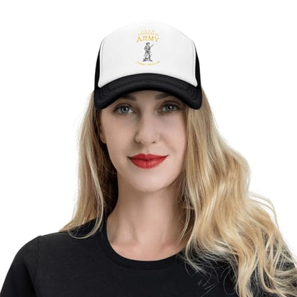 National Guard Iraq Afghanistan Combat Vet Adjustable Breathable Mesh Trucker Baseball Cap Unisex3 Black