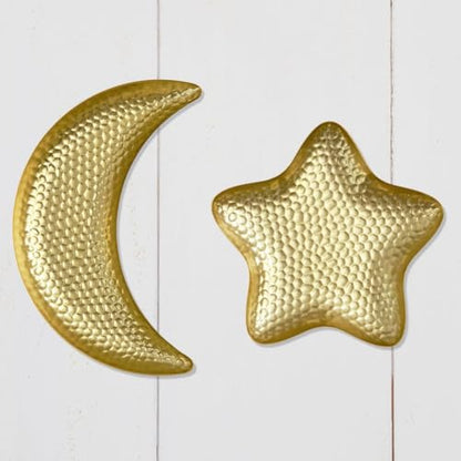 2pcs Ramadan Dessert Tray Metal Serving Plate Small Dinner Dish for Islam Muslim Party Family Gathering Dinning Table Decoration