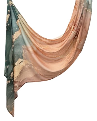 ZGMYC Watercolour Floral Printed Hijab Scarf for Women Soft Modal Cotton Instant Hijab Head Wraps Shawls Long Scarves - color: Color 30