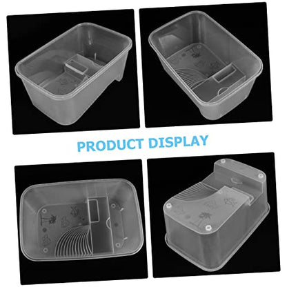 Turtle Tank Reptile Box with Basking Platform Durable Plastic Turtle Case for Breeding and Feeding for Tortoises and Frogs Container