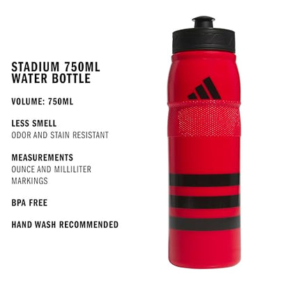 adidas 750 ML (28 oz) Stadium Refillable Plastic Sport Water Bottle - color: Scarlet