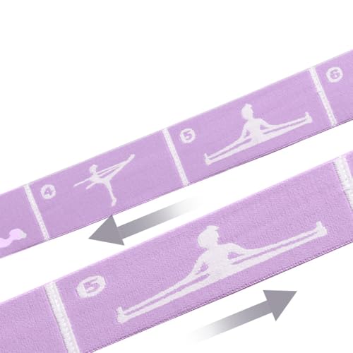 Yoga Strap with 10/12 Loops - Multi-Functional Stretch Band for Pilates, Dance, Gymnastics, Physical Therapy, Flexibility & Resistance Training, Ballet, Latin Workouts - color: Purple