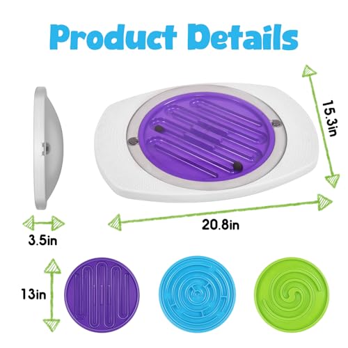 Maze Balance Board for Kids, 3 Replaceable Labyrinth Boards + 140lbs Capacity - Sensory Integration & Proprioceptive Training Wobble Board for Therapy/Ski/Surf Prep