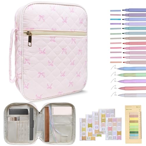 Bible Cover for Women (Little Pink Bow, Large-Bag Set) - color: B1 Little Pink Bow Set