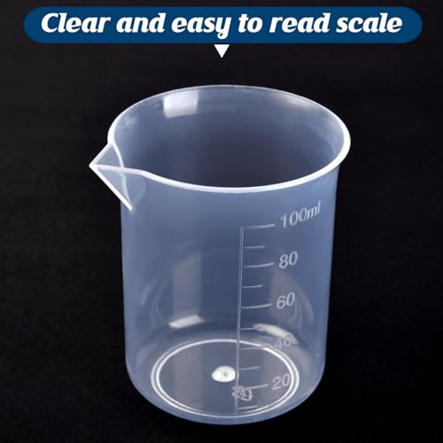 Plastic Measuring Cups, 100ml, Set of 15, for Liquid Measurement and Scientific Experiments - style: 100ML