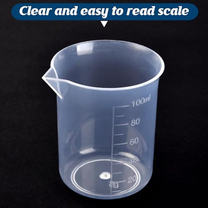 Plastic Measuring Cups, 100ml, Set of 15, for Liquid Measurement and Scientific Experiments - style: 100ML