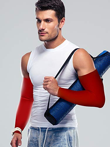 Bememo 9 Pairs UV Protection Sleeves Cooling Sleeves Long Arm Covers Arm Sleeves for Men and Women - color: Mixed Colors