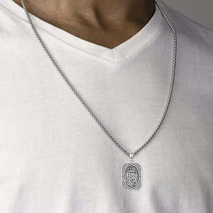 PELOVNY Allah Necklace for Men Women 925 Sterling Silver Islam Allah Pendant Chain Islamic Muslim Religious Jewelry Gifts - color: Allah-03