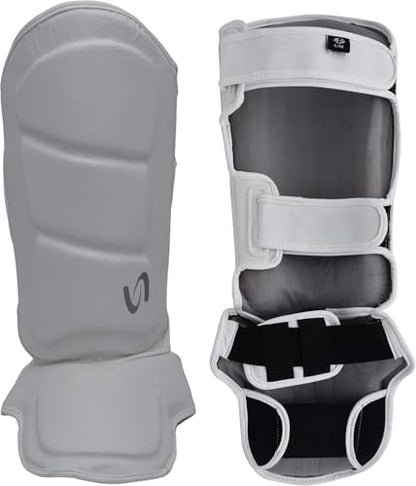 Strike Shin Instep - Boxing MMA Muay Thai Karate Training Protection - color: White, size: Large-X-Large