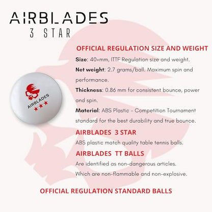 3 Star Ping Pong Balls | High Performance, Table Tennis Balls for Tournament Play & Training | Advanced ABS Plastic | Regulation Standard Ping Pong Balls - style: 5 Pack