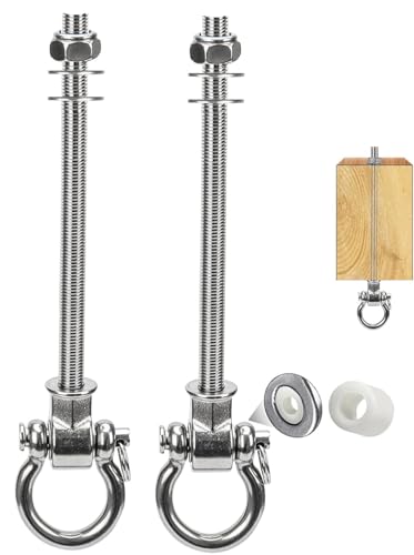 Stainless Steel 304 Swing Hangers with Bearings, Set of 2, Heavy Duty Screw Brackets for Hanging Chairs, Swings, Punching Bag, 1500LB Capacity - style: 2 Pack-Hexagonal