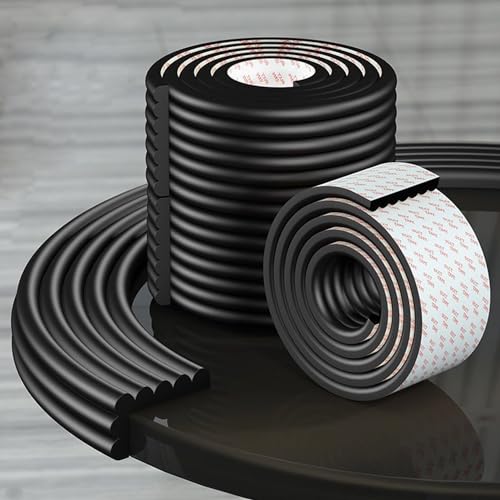 Edge Protector for Baby Proofing, Desk Edge Cushion | Corner Protector Baby, Extra-Wide Soft Rubber Foam Furniture Edge Bumper Guards for Table, 16.4ft Black - color: Black, size: 500cmX8cmX0.8cm
