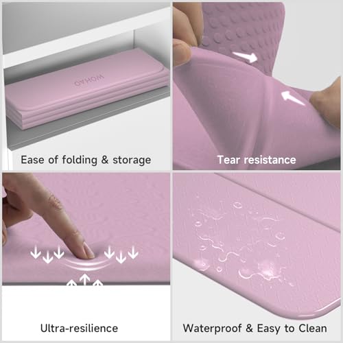 7-Fold Yoga Mat 74"x31" - 0.31 Inch Thick Folding Exercise Mat, Extra Wide Non-Slip POE Mat for Travel, Storage, Yoga, Pilates, Meditation & Home Gym, Lightweight & Portable - color: Taro Purple