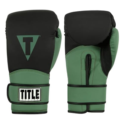 TITLE Boxing Conquest Training Boxing Gloves - color: Black/Green, size: 16 oz