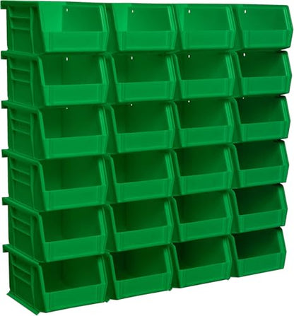 Akro-Mils 30210 AkroBins Plastic Storage Bins, 5"x4"x3", Green, 24-Pack | Space-Saving Stackable Bins for Garage, Pantry, Craft Organization - color: Green