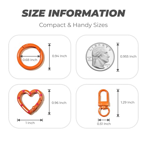 30PCS Keychain Clasp Set – 10 Colors Small Set with Lobster Clasps, Heart-Shaped Clasps and Spring O Rings for DIY Crafts, Gifts, Keychains & Classroom Projects - color: 10 colors-30pcs