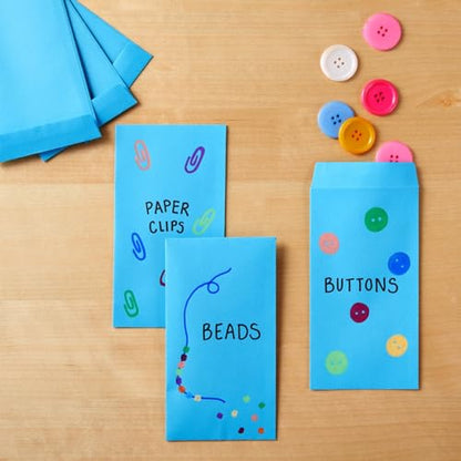 Okuna Outpost Money Envelopes - 3.5 x 6.5 in, Blue, 100-Pack, Modern - Peel & Seal Flap & 100 GSM Paper - Coin Envelopes for Cash Storage, Budgeting & Gifting