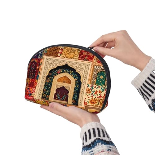 Ramadan Theme Showcases Vibrant Islamic 2-Piece Shell Makeup Bag Set, Large Capacity Travel Cosmetic Bag For Women With Zipper, Waterproof Polyester Toiletry Organizer Pouch For Purse, Travel - color: Ramadan Theme Showcases Vibrant Islamic