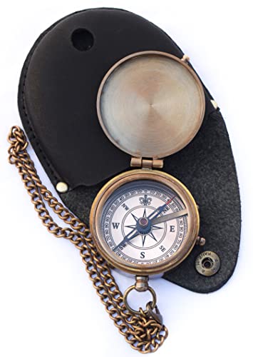 Engraved Brass Compass Gift for Him - Personalized Antique Vintage Keepsake - First Communion, Baptism, Religious Confirmation Missionary - Dad, Son - Anniversary, Graduation, Retirement, Birthday