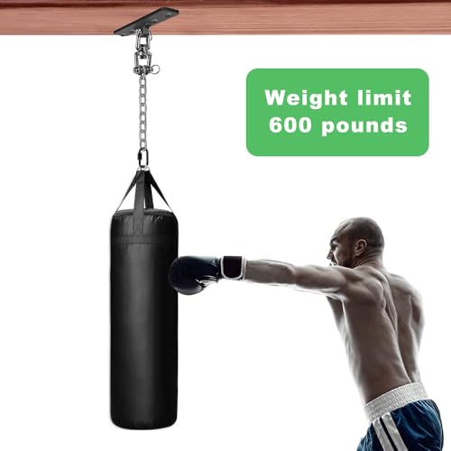 Dolibest Hanging Kits Hammock Chair Hardware, Heavy Duty Swing Hanger with Chain for Indoor Outdoor Playground Hanging Hammock Chair Punching Bags, 4 Screws, 600 LB Capacity, 3.28ft, 360° Rotation - color: Swing Hanger With 39'' Chain
