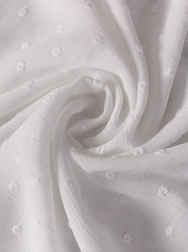 Chiffon Dotted Hijab Scarf for Women, Lightweight Textured Head Wrap Shawl,Soft Muslim Headscarf for Spring Fall - color: Mcmqxf2531-1#white