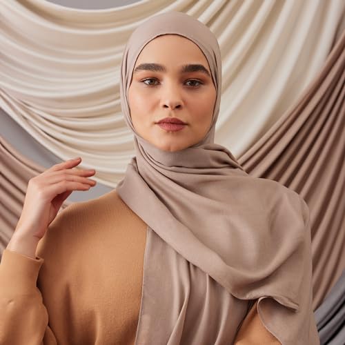 Modest Summer Woven Hijab | Premium Lightweight, Soft Touch Hijab for Women - color: Warm Sand