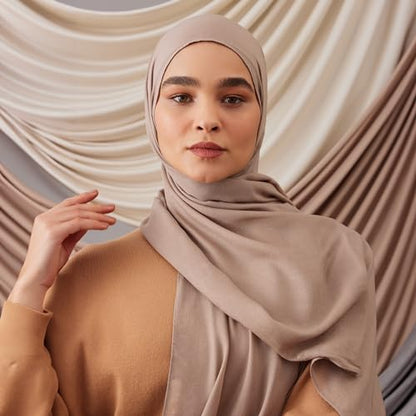 Modest Summer Woven Hijab | Premium Lightweight, Soft Touch Hijab for Women - color: Warm Sand