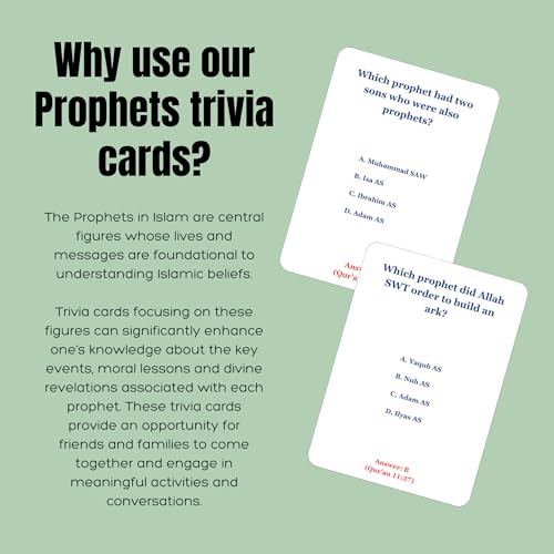 The Prophets in Islam Trivia Cards | Islamic Card Games | Premium Quality | Magnetic Box | Gifts for Muslims - style: The Prophet in Islam Trivia