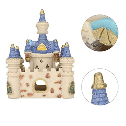Zerodis Aquarium Resin Castle Decoration, Fish Castle Decorations Castle Resin Cave Hide House Fish Decorations for Aquarium Ornament Accessories