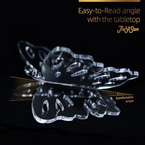 Butterfly Acrylic Book Stands - Book Holders for Magazine, Art, Cook Book, Bible Stand - Rounded Corners, Sleek Transparent - Lightweight Yet Sturdy-8mm, 12" x 7" x 5.2" - style: No laser logo