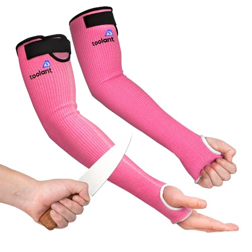 OriStout Cut Resistant Farmer Sleeves with Tumb Hole, Pink, 1 Pair - color: Pink (1 Pair) - Long, size: One Size